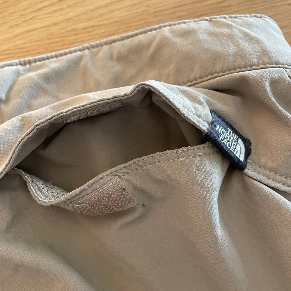 North Face Mens Size 40 Paramount Convertible Hiking Shorts Belted Khaki Outdoor